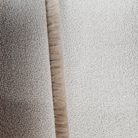 H Halston High Rise Wide Leg Dress Pant Tan Velvet Piping Bandless Waist Size 6 - Picture 8 of 16